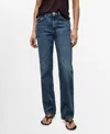 Mango Matilda Mid Rise Straight Leg Jeans In Blue