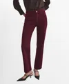 Mango Matilda Medium-rise Straight-fit Jeans Wine In Burgundy