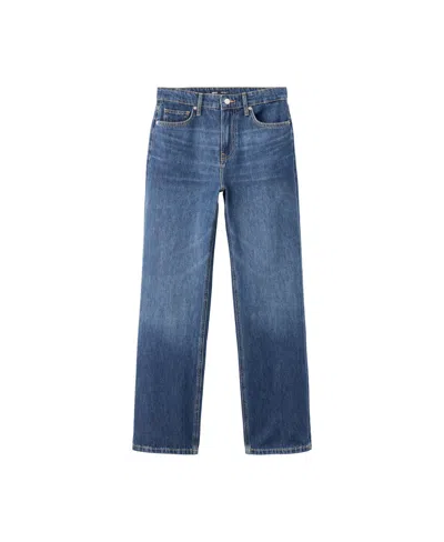 Mango Women's Matilda High-rise Straight-leg Jeans In Dark Blue