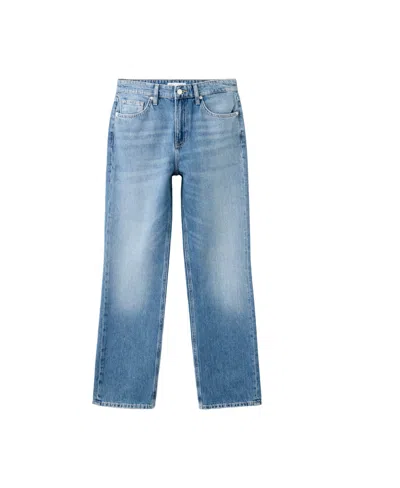 Mango Women's Matilda High-rise Straight-leg Jeans In Medium Blue