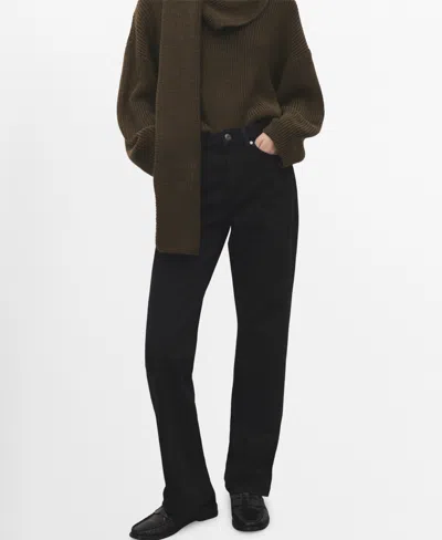 Mango Women's Matilda Medium-rise Straight-fit Jeans In Black