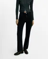 Mango Miami Mid Rise Straight Leg Jeans In Black