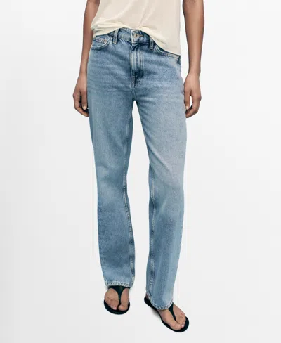Mango Women's Matilda Medium-rise Straight-fit Jeans In Blue