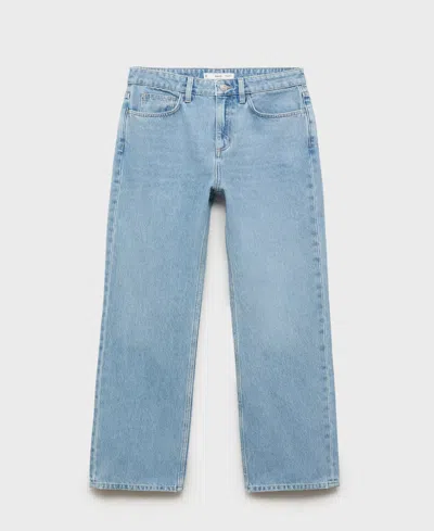 Mango Women's Matilda Medium-rise Straight-fit Jeans In Blue