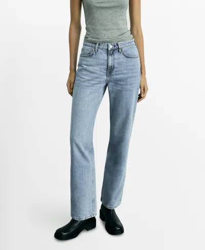 Mango Women's Matilda Medium-rise Straight-fit Jeans In Medium Blue