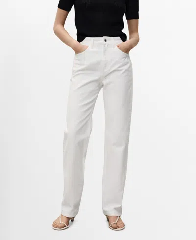 Mango Women's Matilda Medium-rise Straight-fit Jeans In White