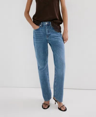 Mango Women's Matilda Medium-rise Straight-fit Jeans In Blue