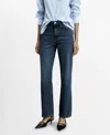 Mango Mid-rise Straight Jeans Medium Vintage Blue In Dark Blue