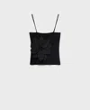 Mango Flowa Rib Camisole In Black