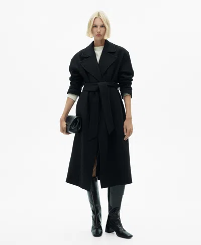 Mango Women's Maxi Lapel Manteco Wool Coat In Black