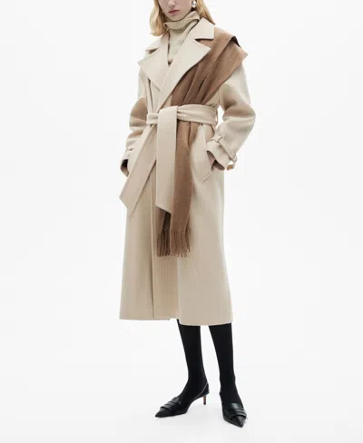 Mango Women's Maxi Lapel Manteco Wool Coat In Light,pastel Gray