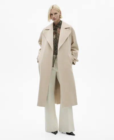 Mango Women's Maxi Lapel Manteco Wool Coat In Light,pastel Gray