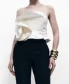 Mango Women's Maxi Ruffle Top In White