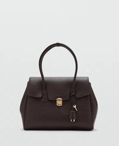 Mango Medium City Faux Leather Satchel In Brown