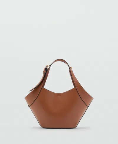 Mango Women's Medium Faux-leather Shoulder Bag In Brown