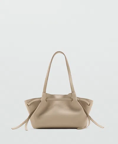 Mango Women's Medium Faux-leather Shoulder Bag In Off White
