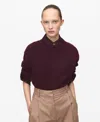 Mango Medium-knit Sweater In Burgundy