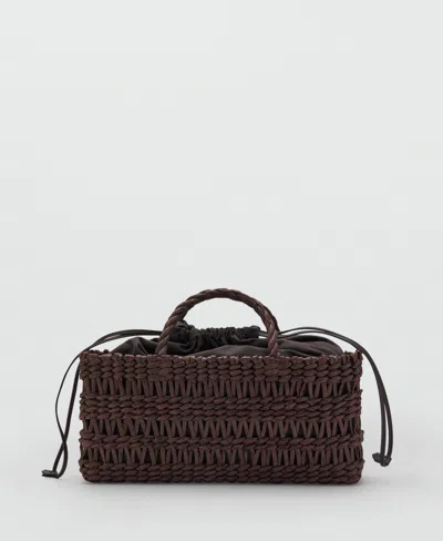 Mango Women's Medium Natural Fiber Tote Bag In Brown