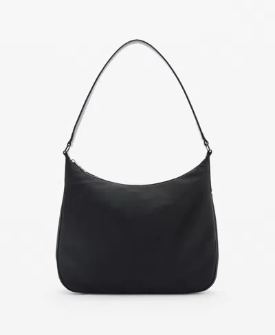 Mango Women's Medium Nylon Shoulder Bag In Black