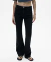 Mango Miami Mid Rise Straight Leg Jeans In Black