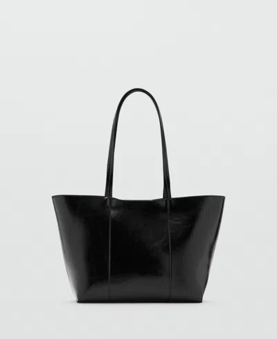 Mango Women's Medium Shopper Bag In Black