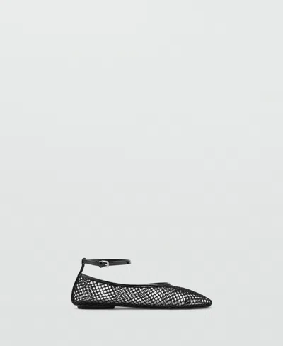 MANGO WOMEN'S MESH BRACELET BALLET FLATS
