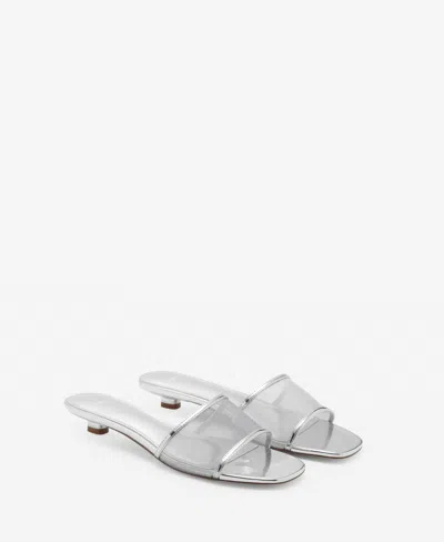 MANGO WOMEN'S MESH STRAP KITTEN SANDALS