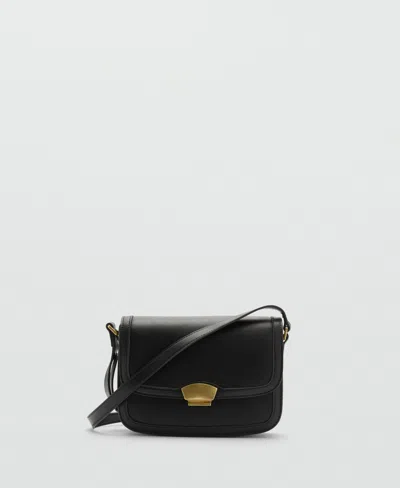 Mango Women's Metal Closure Crossbody Bag In Black