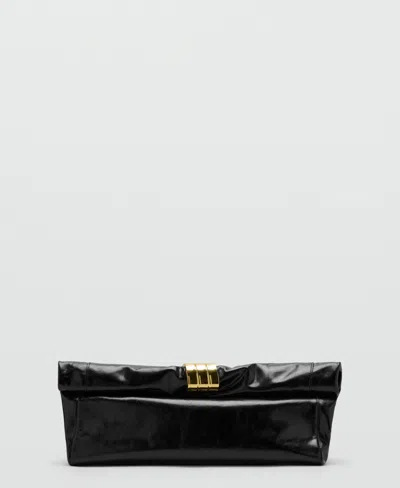 Mango Women's Metal Detail Leather Handbag In White