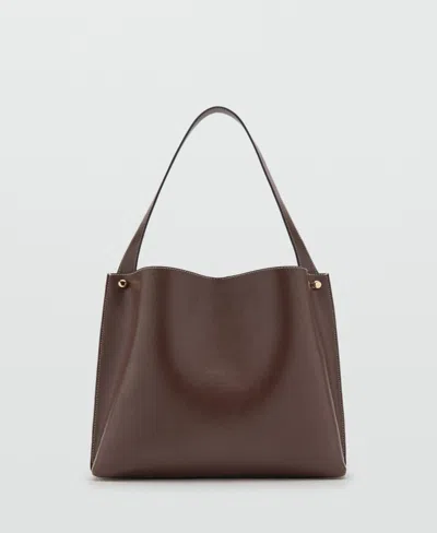 Mango Women's Metal Details Bucket Bag In Brown
