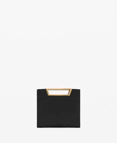 Mango Women's Metal Handle Handbag In Black
