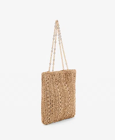 Mango Women's Metal Rings Natural Fiber Bag