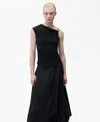 Mango Meli Asymmetric Jersey Top In Black