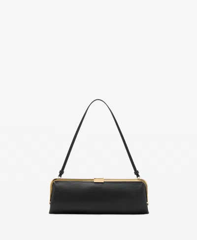 Mango Women's Metallic Clutch Handbag In Black