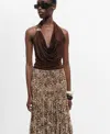 Mango Draped Halter Top In Brown