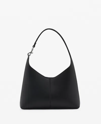 Mango Women's Metallic Detail Shopper Bag In Black