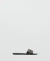 Mango Mule Sandals With Gold Detailing In Multi