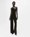 Mango Women's Metallic Detail Velvet Jumpsuit In Multi