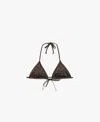Mango Studded Triangle Bikini Top In Brown