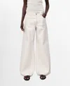 Mango High Waist Barrel Jeans In White