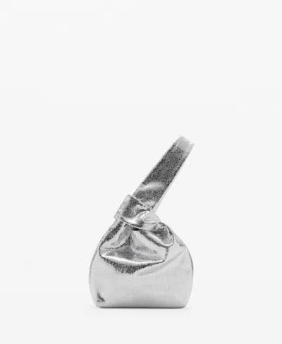 Mango Women's Metallic Handbag In Silver