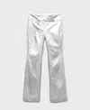 Mango Women's Metallic Leather-effect Pants In Silver