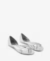 Mango Metallic Leather Sandals Silver In Silver