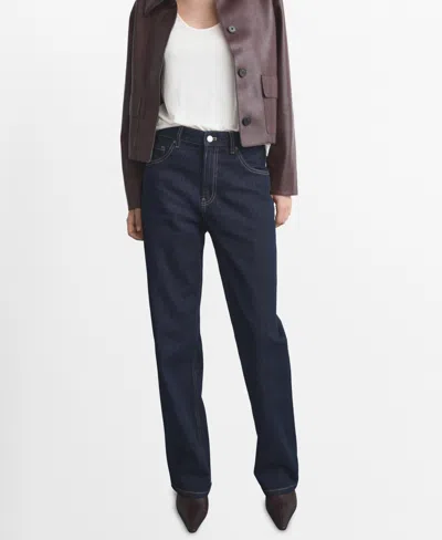 Mango Women's Miami Medium-rise Straight-fit Jeans In Blue