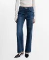Mango Women's Miami Medium-rise Straight-fit Jeans In Blue