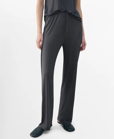 Mango Women's Micro-modal Pajama Pants In Gray
