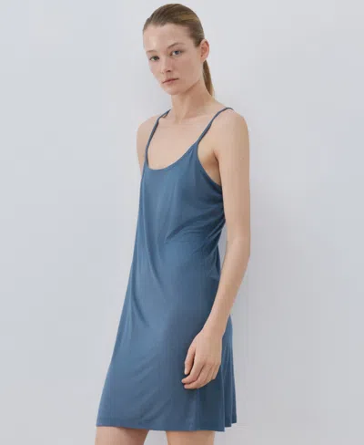 Mango Women's Micro-modal Straps Nightgown In Blue