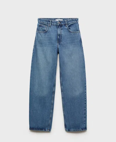 Mango Women's Mid-rise Balloon Jeans In Medium Blue