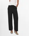 Mango Crop Straight Leg Pants In Black