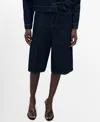 Mango Women's Mid-rise Denim Bermuda Shorts In Blue